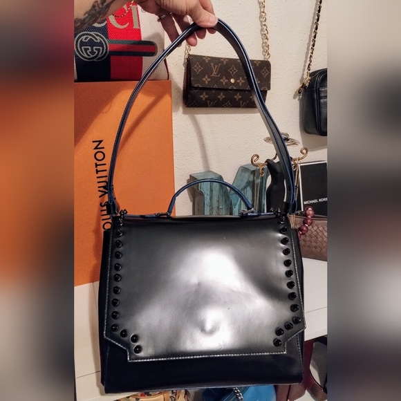 MCM Black Shoulder Bag with Blue Accents - Picture 8 of 14